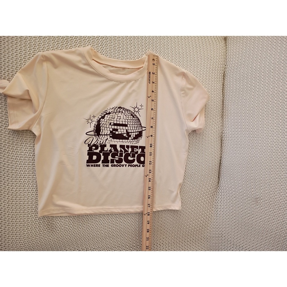 Mystery T Shirt Bundle 4 Pack Size S Gray Black Peach Disco Flamingo Graphic - Picture 10 of 16